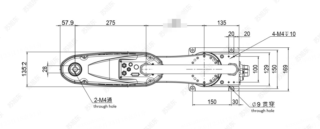 机械人底座装置尺寸图
